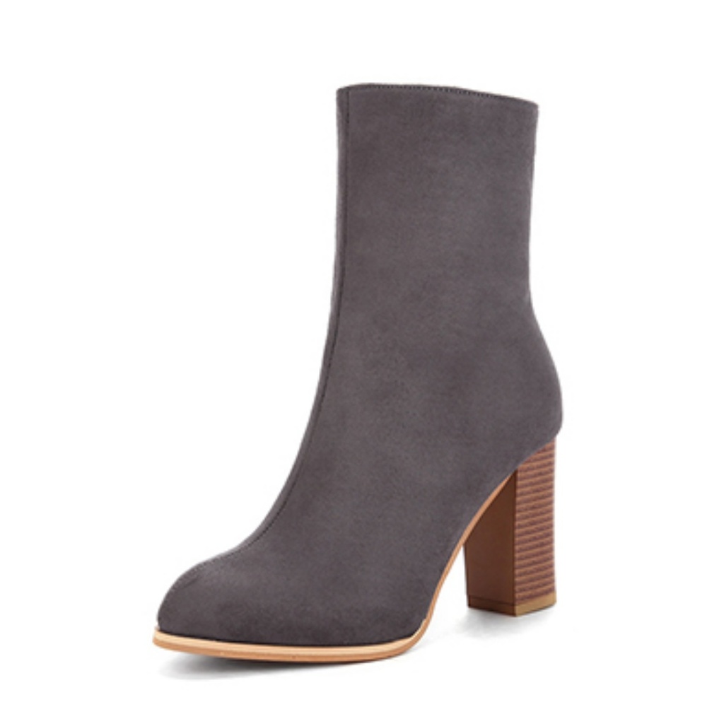 Grey Ankle Chukka Boot - Zippered Ankle Back - Picture 4 of 5